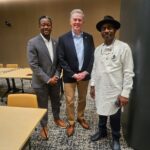 The Minority Leader of the Nigerian House of Representatives, Rt. Hon. Frederick Agbedi Yeitiemone with Mr. Rodney Kazibwe and Mr. Doug Anderson, Senior Directors, U.S. Government Relations